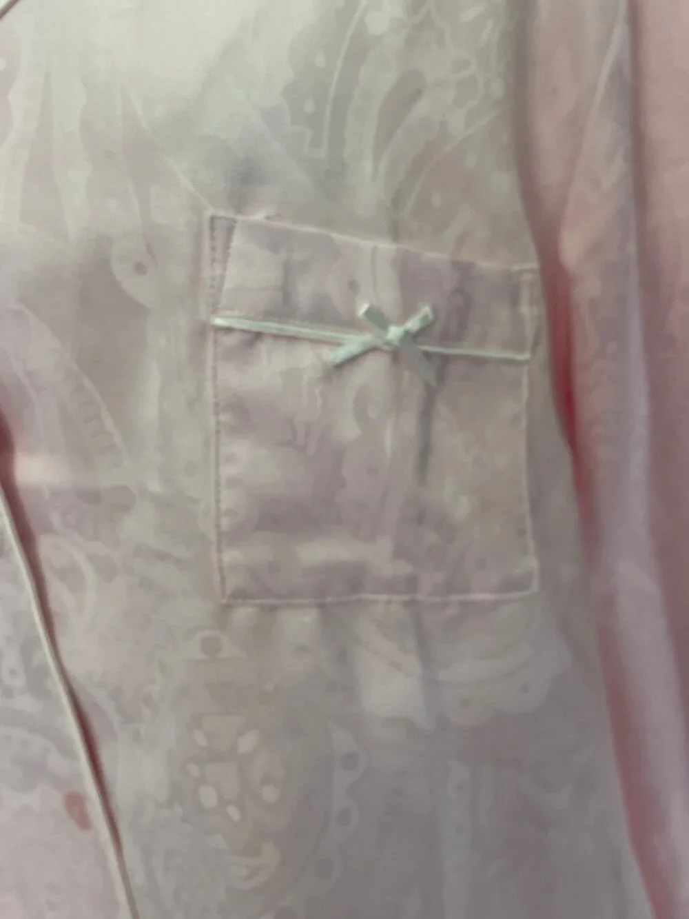 NEW Miss Elaine 2 Pc Pajama Set Pink Jacquard Paisley XL